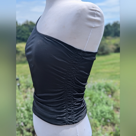 Express Black Asymmetrical Top with Ruched Sides - XS - Picture 3 of 6